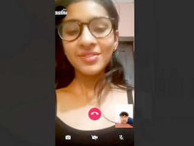 A gorgeous girl flaunts her body in a video call