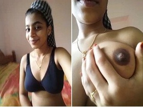 Pretty girl reveals her breasts to her partner
