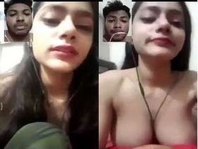 Exclusive video of a pretty girl exposing her breasts and vagina