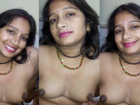 Coy newlywed bhabi's shy grin before passionate lovemaking