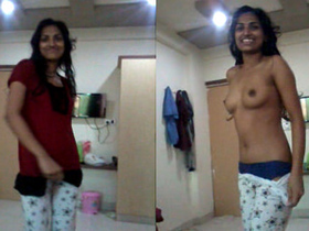 South Indian girl undressing and displaying