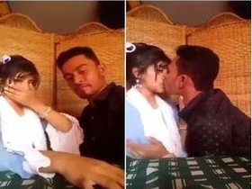 Desi's passionate embraces and breast caresses