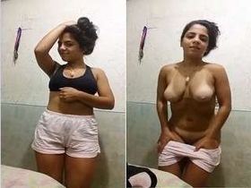 Indian girl with cute face and tight body bares it all for money
