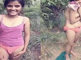 Shy Tamil village girl hesitates to expose her breasts in public