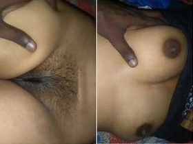 Horny wife grabs husband's chest and crotch