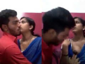 Indian woman fondles her large breasts in a virtual setting