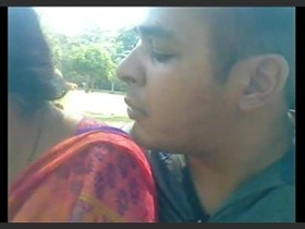 Indian couples enjoying outdoor love in the park