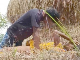 Desi couple enjoys outdoor sex in the village