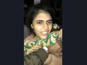 Lover gives GF's breasts a firm squeeze