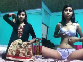 Cute Indian girl gives a blowjob and fingering session