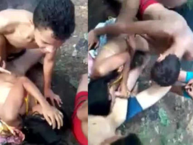 Students filming outdoor sex adventure with friends
