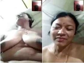 Horny woman flaunts her naked body on video call