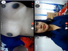 Watch a stunning Indian girl flaunt her breasts in a steamy video