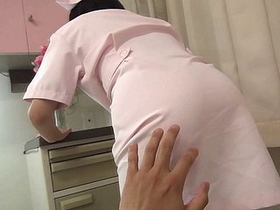 Japanese nurse B changes position for better access to an aroused lover
