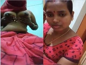 Busty Telugu bhabhi teases on camera for the first time
