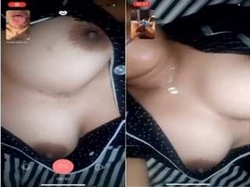 Busty Latina flaunts her body on video call