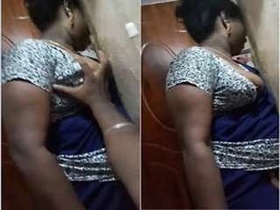Tamil maid's big boobs squeezed by boss