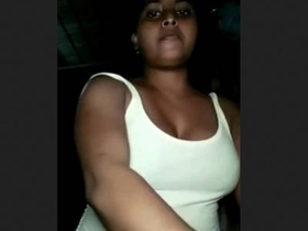 Arousing Indian woman reveals her large breasts and intimate area