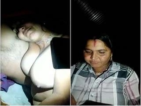 Desi couple's romantic night in with husband showing wife's breasts