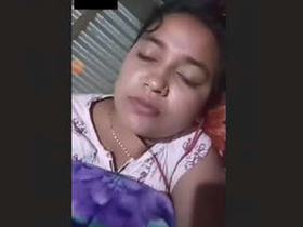 Young woman reveals her breasts during a video chat from Bangladesh