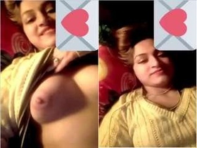 Busty Indian girl flaunts her assets in a video call