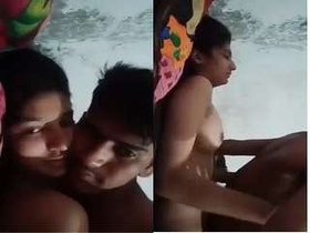 Beautiful Indian girl enjoys intimate moments with her partner