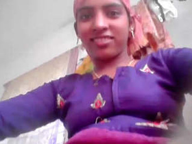 Aroused blonde Indian woman pleasuring herself