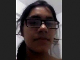 Chashmish girl's passionate solo play in the restroom