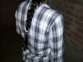 Girlfriend's bare ass on display as she's vigorously penetrated from behind while upright