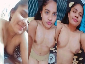 A sexy Indian woman posts pictures of her breasts on social media
