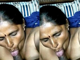 Elderly person performs oral sex