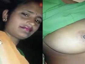 Dehati's wife flaunts her big boobs and sexy pussy in village video