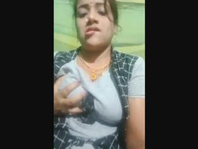 Indian wife's aroused look while revealing her intimate area