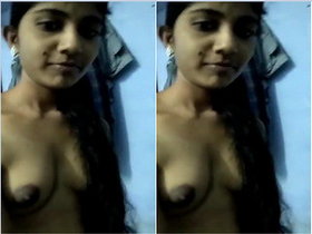 Exclusive video of a cute Indian girl exposing her boobs and vagina