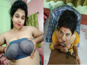 Desi bhabhi's boobs are pressed by her lover in an exclusive video
