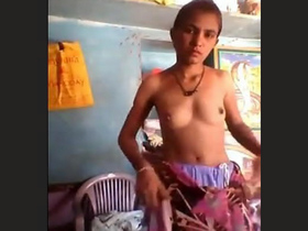 Indian wife reveals her breasts and intimate area