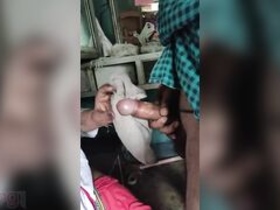 A homemade video of a desi housewife giving a blowjob to her viewers