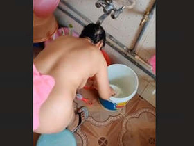 Secretly recorded video of Indian sister bathing (Part 1)