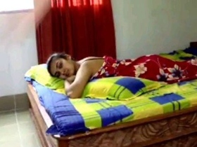 A university pair revels in their hotel room intimacy