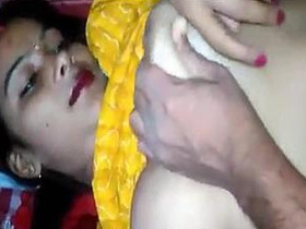 Newly married Indian bhabhi's boobs squeezed in video