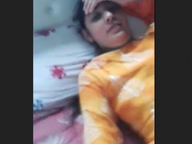 A timid Indian wife finds pleasure in revealing her intimate area