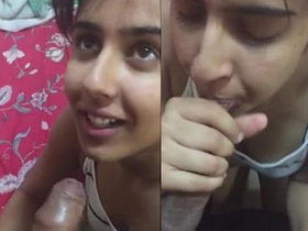 Desi girlfriend gives a sloppy blowjob and swallows cum in audio