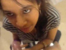Watch a super cute girl give a blowjob while speaking Hindi in this video