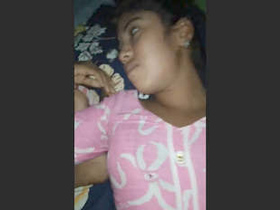 A girl from India expresses her delight in a sensual manner