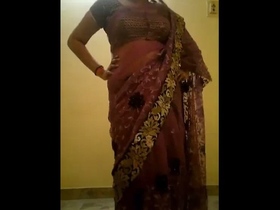 Indian matrimony: stunning wife from North India reveals her curves in traditional sari