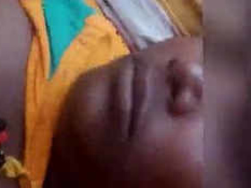 Indian matron fondles her breasts