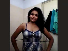 Adorable Indian girl's bath time footage