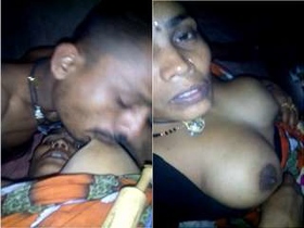 Busty bhabhi gives a sensual blowjob to her partner