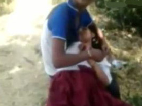 Horny couple enjoys outdoor sex in a secluded spot