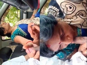 Hindi maid performs a steamy blowjob in a car